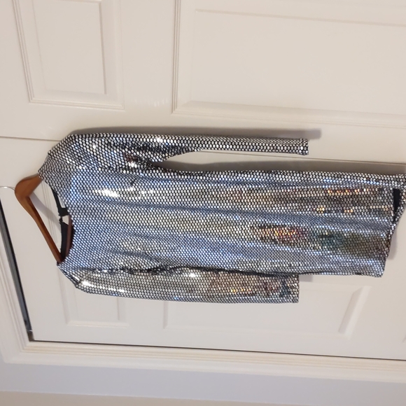 Charlotte Russe Dresses & Skirts - Charlotte Russe dress all sequin silver. Like new condition, open back size smal